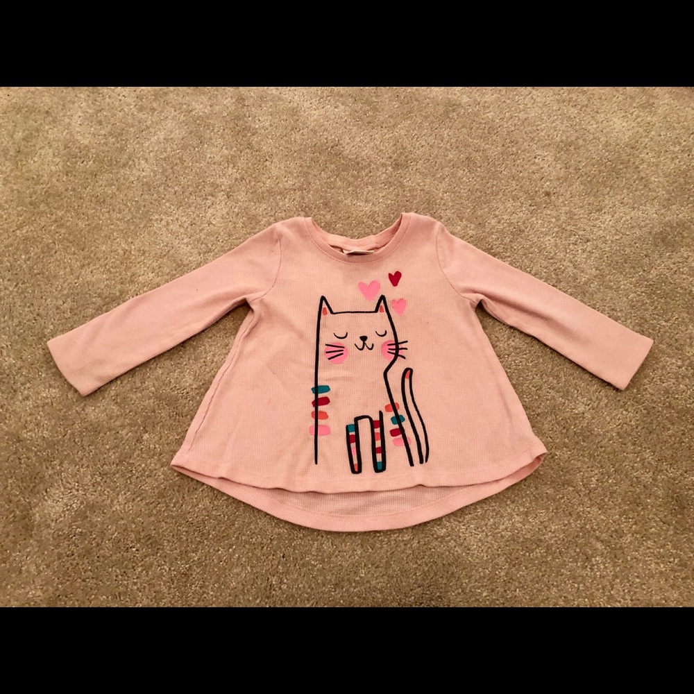 Adorable pink kitty thermal top